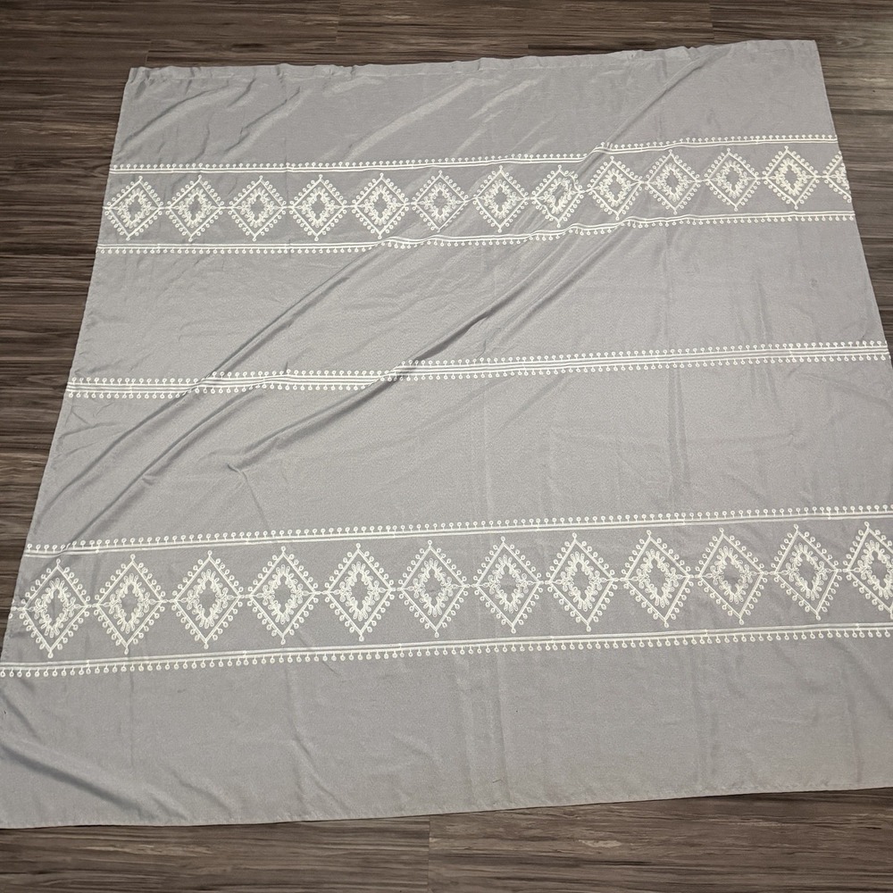 Better Home & Garden Gray Embroidered Medallion 72x72 Shower Curtain Boho